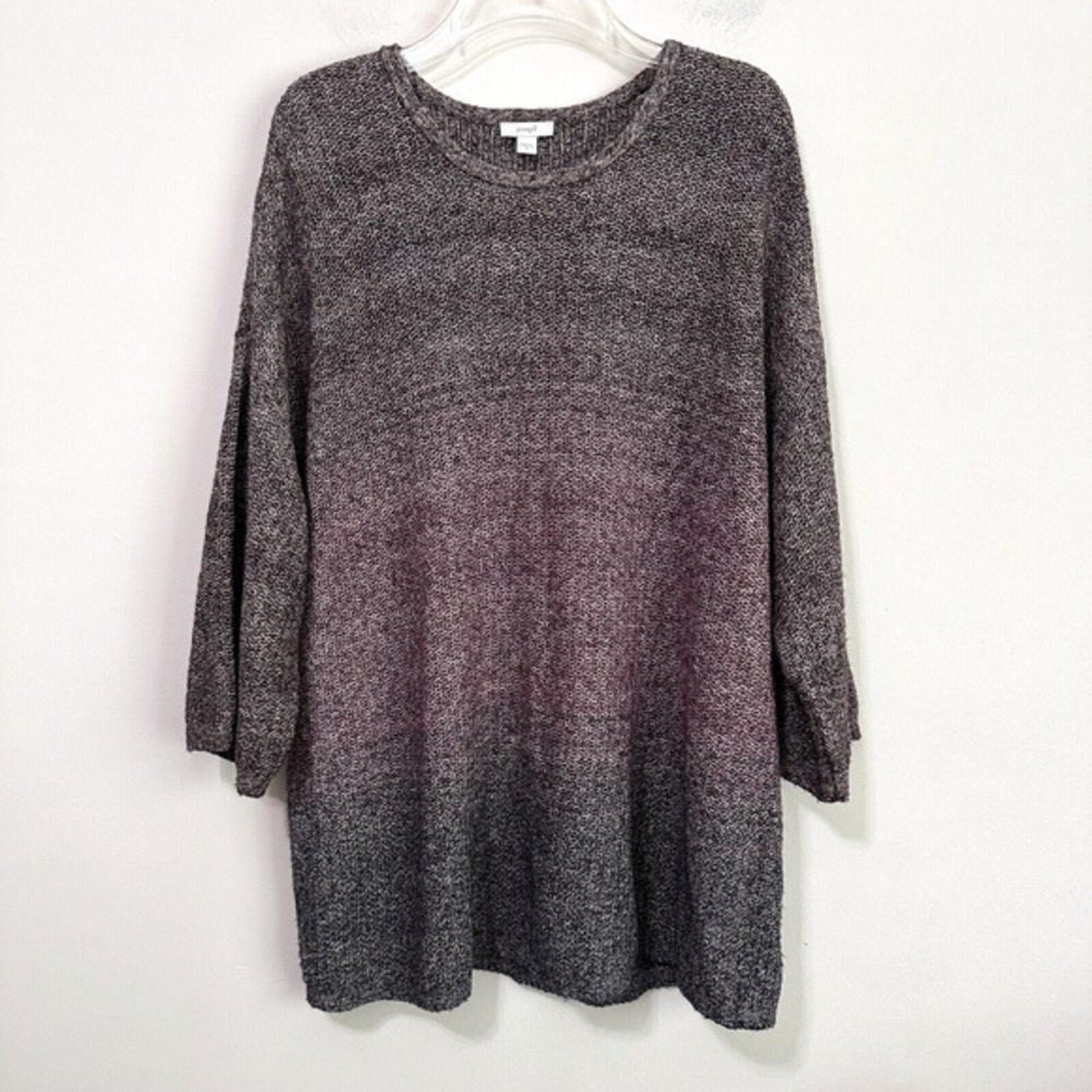 Pure Jill Tie Dye Knit Sweater M 3/4 Sleeve Pullover‎ J Jill Purple Casual Work